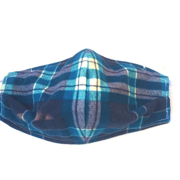 Auburn Tigers Face Mask New Reversible Blue Plaid - Picture 7 of 15